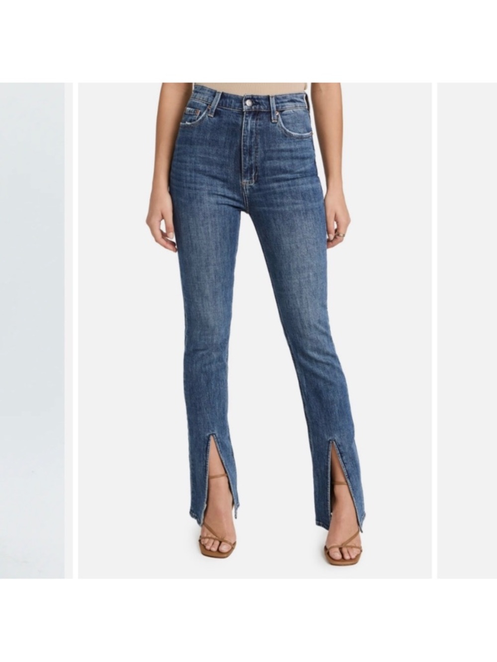 Pistols High-Rise Split-Hem Jeans in Medium Blue